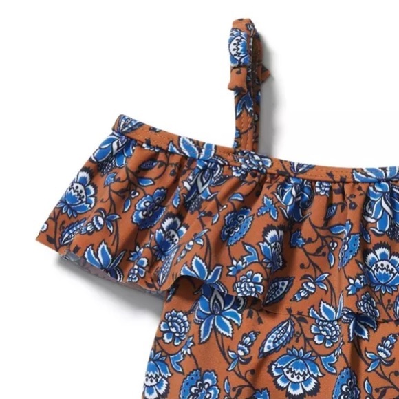 Janie and Jack Baby Cold Shoulder Paisley Floral Swimsuit - Picture 2 of 5